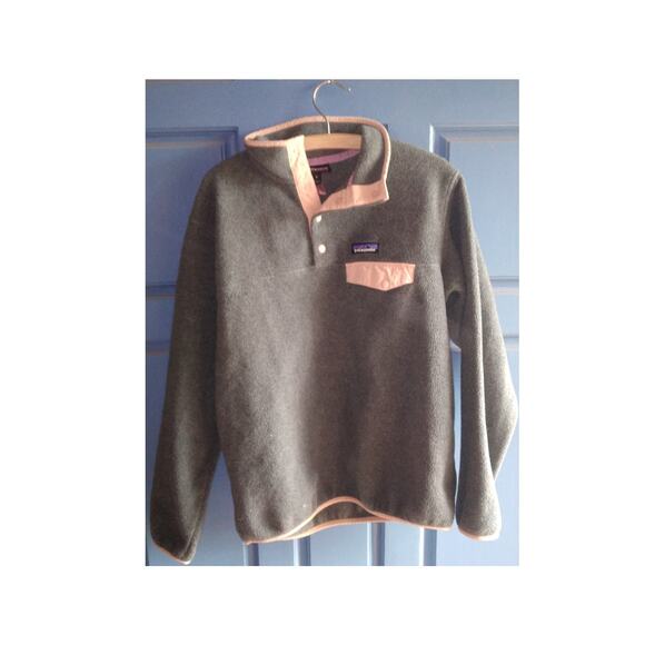 Patagonia Women Lightweight Gray Synchilla Snap-T Pullover Fleece Sweater Medium - Picture 2 of 2